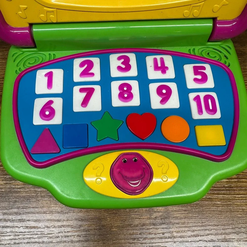 Mattel Barney the Dinosaur Learning Laptop Toy 2002 20811 5 Activity Cards READ